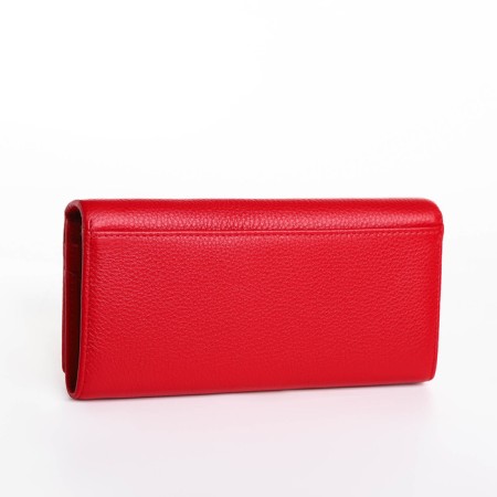 Women's wallet on magnet, red color-1
