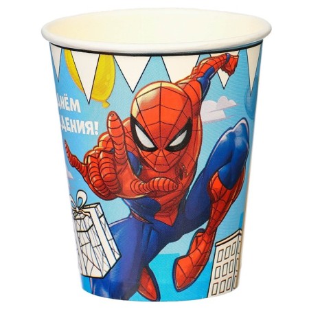 Birthday glass "Happy Birthday!", 250 ml, Spider-Man-1