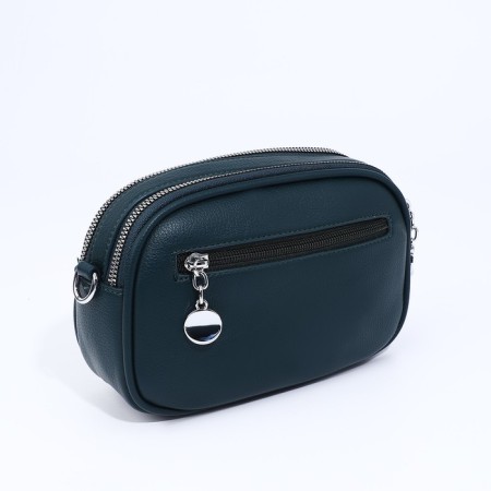 Bag Cross-Bodi on zippers, external pocket, dark green color-1