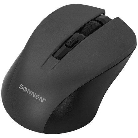 Wireless mouse with a silent click Sonnen V18, USB, 800/1200/1600 DPI, 4 buttons, black, 1081454-1