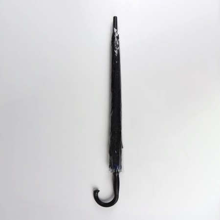 Umbrella - semi -automatic cane "plain", two -layer, 16 knitting needles, r = 52 cm, black/blue color-3