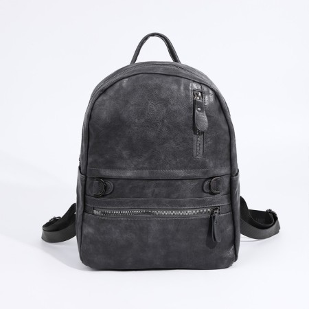 Women's backpack made of artificial leather with lightning, 2 pockets, color gray color-3