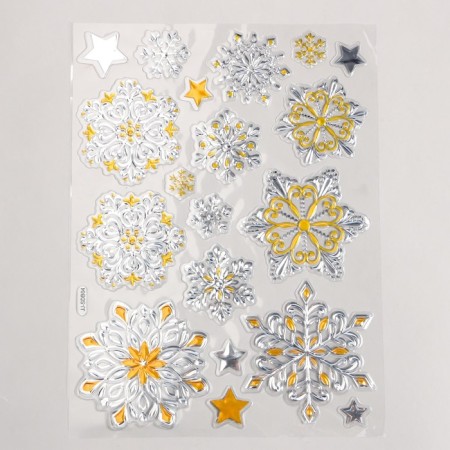 Plastic "Assorted Snowflakes" yellow-gray 24x33 cm