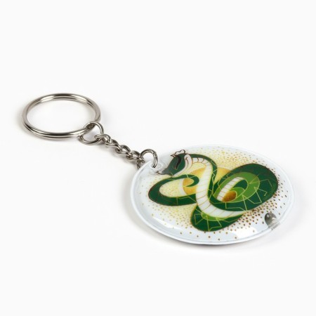 New Year's keychain with a flashlight for the keys "New Year: Snake" 5 x 10 cm-3