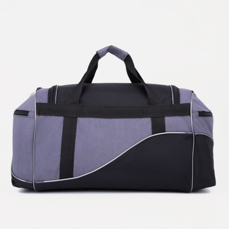 Sportivnaya bag on a zipper with a lining, 3 outer pockets, black/gray color-1