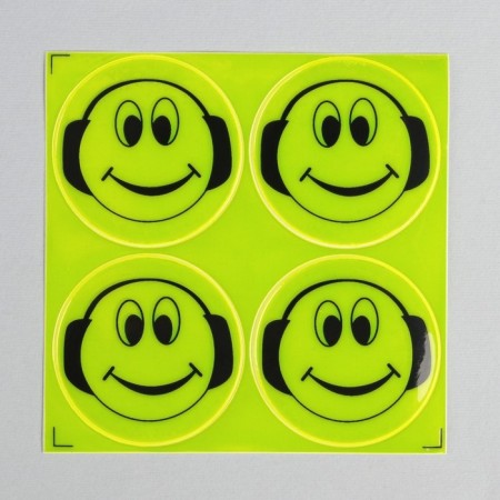 Reflective stickers "Smile", D = 5 cm, 4 pcs on the sheet, color mix-2