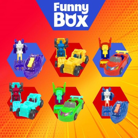 Set for children Funny Box "Transformers" Set: card, figure, sheet of stickers, mix-1