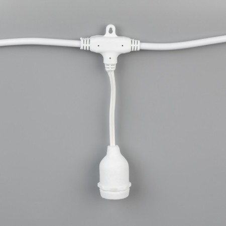 Girlyand "Retro BelT-Life" with overhangs 10 and 20 cm, 10 m, IP54, UMS, 2W, white thread, step 50 cm, E27 (without lamps), 220 V-2