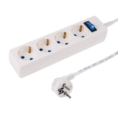 Network filter Proconnect Standard 4 Nests, 3 m, 3x0.75 mm², s/s, white