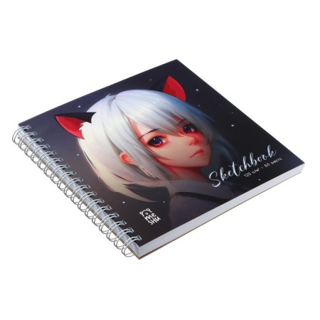 Meshu sketchbook 150 x 150 mm, 60 sheets, on the NEKO crest, selective varnish, Soft-Touch coating, block 120 g/m2-1