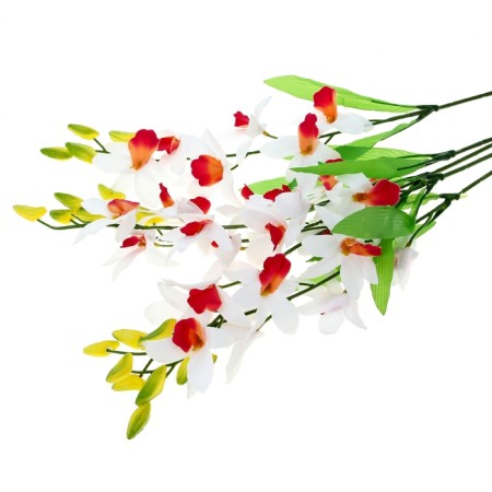 Artificial flowers "Dandrobium orchid" 70 cm, white-2