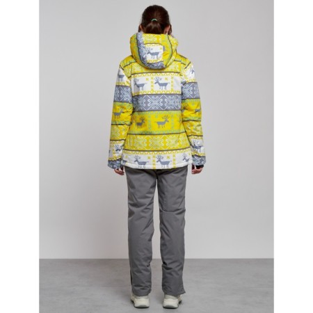 Ski costume female winter, size 48, yellow color-3