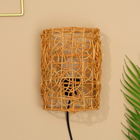 Lamp wall -mounted from the rattan "thread of Ariadne" 1x120W, E27, 16x10x23 cm-1