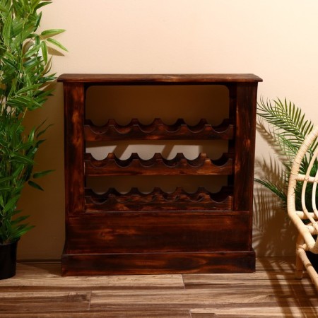 Barbali bottles stand 80x23x80 cm, Albezia tree, brown-5