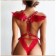 BDSM Podsm Oki-horses, with wings, on the chest, eco-leather, size OS, red