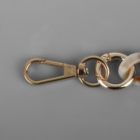 A chain for a bag, plastic, with carbines, 15 × 21 mm, 68 cm, light agate/gold color-1