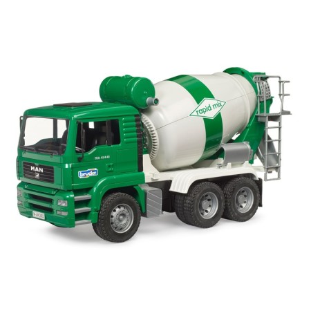Bruder man concrete mixer, green color with white-3