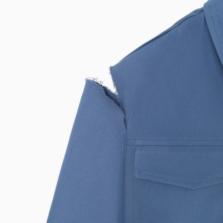 Women's shirt shortened with cuts Mist: Denim R.48, Blue-8