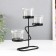 Summary metal, glass for 3 candles "Curve line" D = 2-5 cm black 16x6x18.5 cm