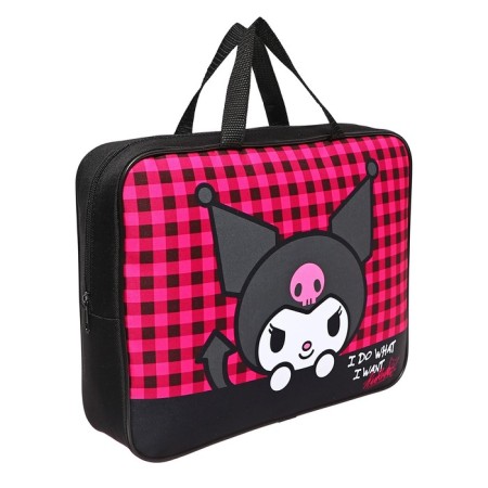 A4 labor folder, with handles of textiles, kuromi, polyester