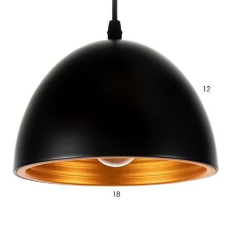 Lamp Bayerlux suspension "Dome" 3x40W E27 black and gold 36x36x22-122cm-5