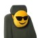 Pillow on the headrest Matech Smile Line, steep, 30 x 30 x 10 cm, yellow