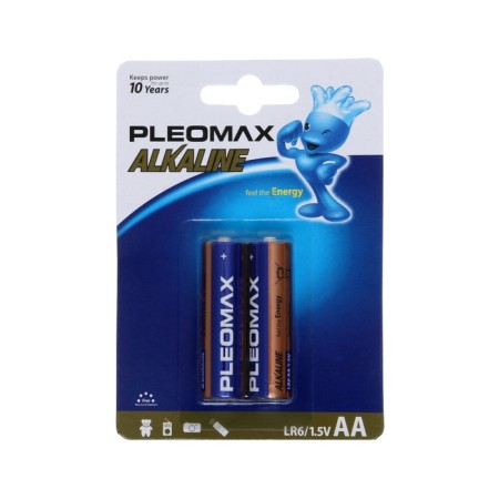 Battery Alkalin Pleomax, AA, LR6-2BL, 1.5V, blister, 2 pcs.-2