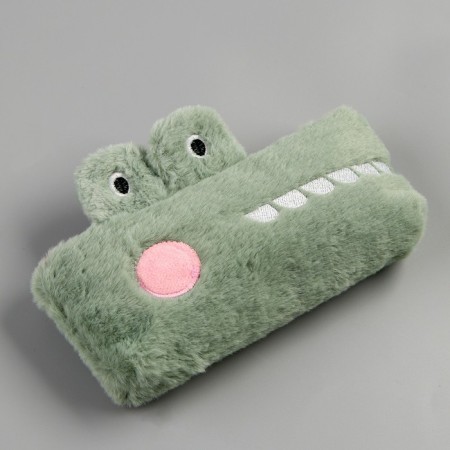 Penal school soft "crocodile", 20x8 cm, plush, green-2