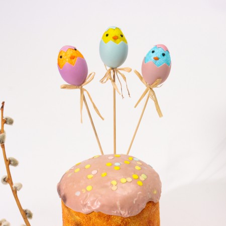 Decor for Palochk Easter "Chickens" 3pcs 4x12.5x25 cm