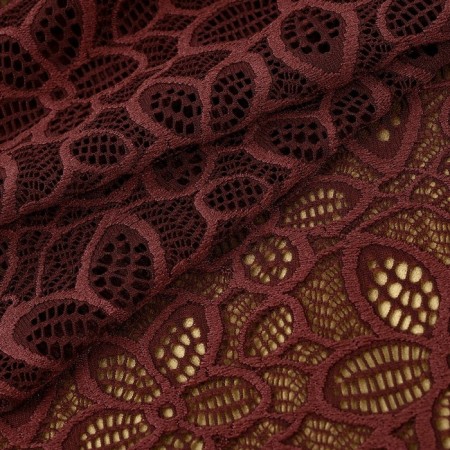 Lace elastic fabric, 170 mm × 2.7 ± 0.5 m, chocolate color-1