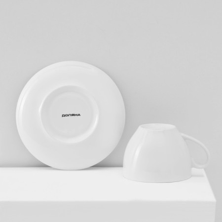 Service Porcelain Tea Daulay "Lavender", 12 objects: 6 cups 250 ml, 6 saucer d = 15 cm, white color-5