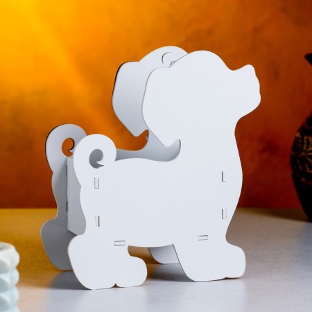 Kashpo wooden "friend", 15x8x17.5 cm, oak, gray-1
