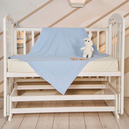 Field-gun knitted pigtail 95x110cm, blue, 260g/m, acrylic 81%, PVC 13%, polyamide 6%