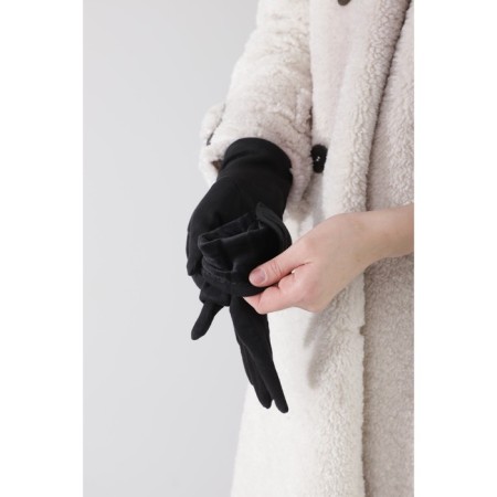 Female gloves, size 7, without insulation, black color-2