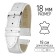 Watch strap, male, 18 mm, genuine leather, white