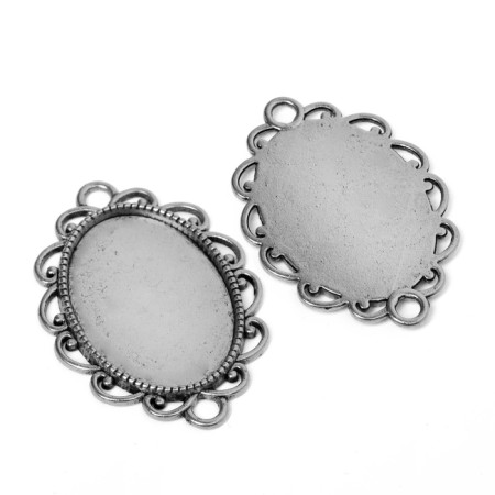 Frame with a setting A3810-2, platform 18 × 25 mm, color black silver