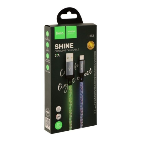 Hoco U112, Type-C, 3 A, 1 m, glowing, chry-6