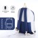School backpack from textiles on lightning, 3 pockets, blue color