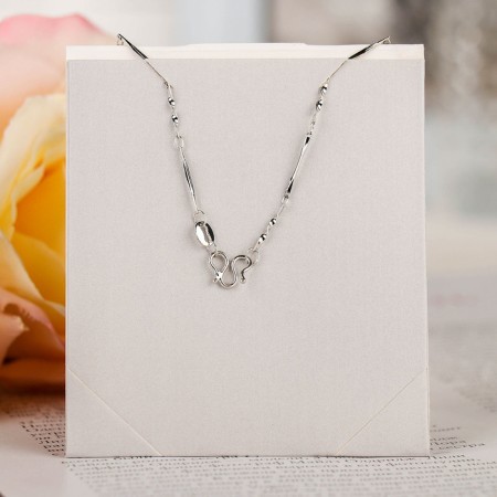 Pendant "Melody of the Heart" Violin key, white color in silver, 45 cm-3