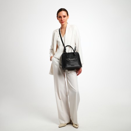 Female bag Textura, tout, average size, black color-8