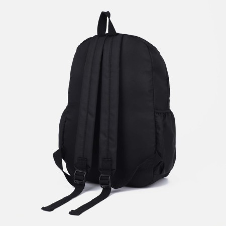 A backpack with a zipper, 3 outer pockets, black color-3
