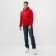 Male sweatshirt is laid down, the color is red, size 56