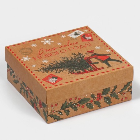 Box the team "New Year's Post", 17 x 17 x 7 cm, New Year-1