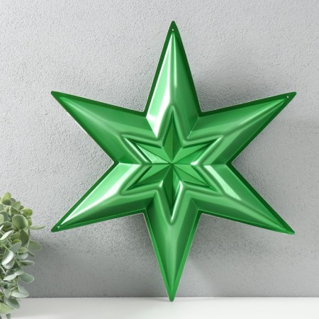 Figure "Star in the Star" Small Green metallic, 38.8x33.5 cm-1