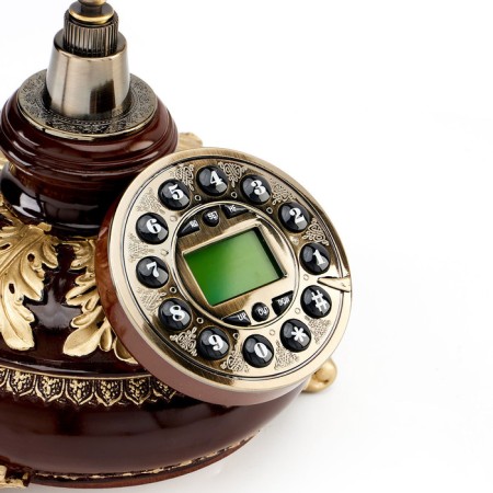 Retro-telephone "Alseno", laid out by laurels, 23 x 26 cm-1