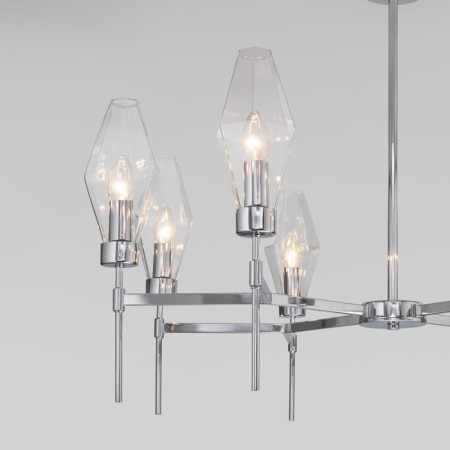 EUROSVET PRISM ceiling lamp 60143/8, E14, 8x60W, 900x900x680 mm, chromium color-1