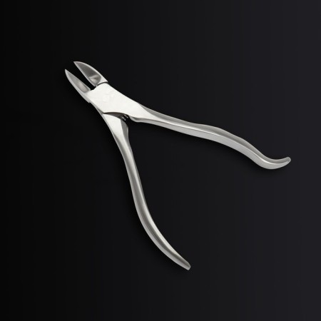 Pedicure nippers "Premium", hidden spring, curved handle, 12.5 cm, blade length - 17 mm, silver color-3