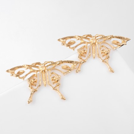 Earrings Metal "Butterfly" openwork, color gold-1