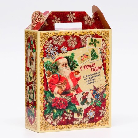 Gift box New Year's capital 17 x 7 x 25.5 cm-1