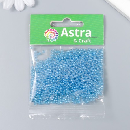 Beads "Astra" 11/0, 20 g (103 blue/transparent, glossy)-2